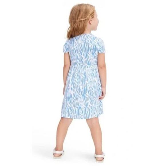 New Diane Von Furstenberg Girls Short Sleeve Dress Sea Twig Blue Large 10/12 - Picture 3 of 4